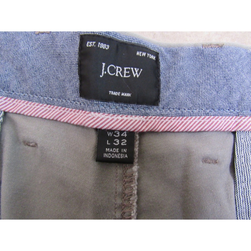 J.Crew 770 Straight Fit Chinos Mens 34x32 Grey Re-Imagined Stretch Cotton Pants - Picture 5 of 11